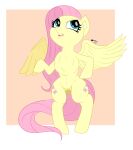  2022 animal_genitalia animal_pussy biped blue_eyes bunbunmuffins chest_tuft cutie_mark digital_media_(artwork) equid equine equine_pussy eyelashes feathered_wings feathers female fluttershy_(mlp) friendship_is_magic fur genitals hair hasbro hi_res inner_ear_fluff mammal my_little_pony open_mouth pegasus pink_hair pink_tail pussy semi-anthro signature standing tuft wings yellow_body yellow_feathers yellow_fur 