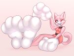  after_transformation anthro big_feet clothed clothing dillydreams domestic_cat feet felid feline felis female foot_focus growth hi_res huge_feet hyper hyper_feet limb_growth mammal one_eye_closed paw_growth paws shima_luan solo super_planet_dolan wink 