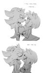  aimyneko amy_rose anthro anthro_on_anthro bodily_fluids clothing dialogue duo english_text eulipotyphlan eye_contact eyes_closed female gloves handwear hedgehog hi_res kissing looking_at_another male male/female mammal sega shadow_the_hedgehog simple_background sonic_the_hedgehog_(series) tears text 