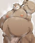  2022 anthro asian_clothing belly big_belly blush bodily_fluids brown_body clothing dragon_quest east_asian_clothing fundoshi hi_res humanoid_hands japanese_clothing kemono kotobuki male mammal moobs musk navel nipples obese obese_male orc_(dragon_quest) overweight overweight_male solo square_enix suid suina sus_(pig) sweat underwear video_games wild_boar 