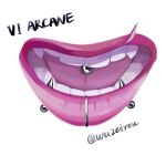  arcane:_league_of_legends arcane_vi artist_name fangs league_of_legends lip_piercing mouth_focus open_mouth piercing pink_lips scar scar_on_face scar_on_mouth simple_background teeth tongue tongue_piercing vi_(league_of_legends) white_background wuzeirou 