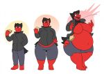  belly big_(disambiguation) big_belly big_breasts breasts expansion female gender_transformation mtf_transformation nintendo pok&eacute;mon pok&eacute;mon_(species) sequence solo theroflcoptr thick_thighs transformation typhlosion video_games weight_gain 