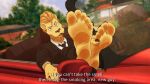  16:9 3rdharleyjoe anthro beastars blonde_hair car claws clothed clothing crossed_legs dialogue english_text eye_scar facial_scar feet feet_up felid foot_fetish foot_focus free_(beastars) fully_clothed fur hair humanoid_feet inside_car lion looking_at_viewer male mammal mane necktie outside pantherine scar solo suit tan_body tan_fur text vehicle widescreen 