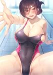  breasts competition_swimsuit highres himamo large_breasts one-piece_swimsuit original pool swimsuit 