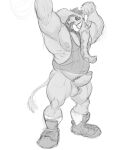  2019 absurd_res anthro arkanoego balls beard belly biceps big_penis body_hair clothing elephant elephantid erection facial_hair flexing footwear genitals greyscale hairy_balls hi_res horn_jewelry looking_at_viewer male mammal mature_male monochrome musclegut muscular muscular_legs nipples pecs penis pose proboscidean pubes raised_arms shirt shoes simple_background socks solo standing tank_top tank_top_only tattoo topwear triceps trunk_tattoo vein veiny_penis white_background 