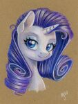  2022 blue_eyes blue_eyeshadow brown_background bust_portrait colored_pencil_(artwork) equid equine eyelashes eyeshadow female feral friendship_is_magic fur hair hasbro hi_res horn horse looking_at_viewer makeup mammal maytee my_little_pony pony portrait purple_hair rarity_(mlp) signature simple_background solo three-quarter_portrait traditional_media_(artwork) unicorn white_body white_fur 