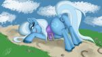  16:9 2021 4k absurd_res anus ass_up blue_hooves blue_tail butt clitoral_winking clitoris cutie_mark dated digital_drawing_(artwork) digital_media_(artwork) dock equid equine eyelashes female feral friendship_is_magic genitals hasbro hi_res hooves horn horse icy_vinyl looking_at_viewer looking_back looking_back_at_viewer lying mammal my_little_pony on_front one_eye_closed open_mouth open_smile pony presenting presenting_hindquarters puckered_anus puffy_anus pussy saddle signature smile solo trixie_(mlp) unicorn widescreen wink 