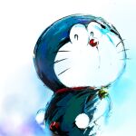  2021 anthro bell blue_body blue_fur collar domestic_cat doraemon doraemon_(character) felid feline felis fur looking_at_viewer machine male mammal mt_tg red_collar red_nose robot shaded simple_background solo standing whiskers white_background white_body white_fur 