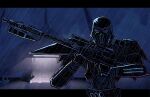  1other bad_deviantart_id bad_id deathtrooper galactic_empire gun helmet holding holding_gun holding_weapon josh_burcham letterboxed looking_at_viewer rain rifle rogue_one:_a_star_wars_story sniper_rifle solo spacecraft star_wars upper_body weapon 