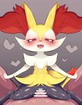  1boy 1girl animal_ear_fluff animal_ears animal_feet animal_hands animal_nose bar_censor black_fur blush body_fur braixen censored commentary dated_commentary erection flat_chest fox_ears fox_girl fox_tail fur_collar furry furry_female furry_with_non-furry girl_on_top gradient gradient_background grey_background half-closed_eyes hand_on_another&#039;s_thigh happy happy_sex heart hetero highres interspecies looking_at_viewer multicolored_fur navel nose_blush open_mouth penis pokemon pokemon_(creature) pov pussy pussy_juice red_eyes samimitan sex shiny shiny_skin simple_background size_difference smile snout solo_focus spread_legs stomach stomach_bulge straight-on sweat tail vaginal white_fur yellow_fur 