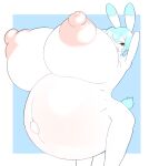  absurd_res angstrom anthro areola belly big_areola big_belly big_breasts big_nipples big_outie_navel black_eyes blue_hair blush breasts dipstick_ears erect_nipples female hair hands_behind_head hi_res huge_areola huge_breasts huge_nipples hyper hyper_areola hyper_belly hyper_breasts hyper_nipples hyper_pregnancy lagomorph leporid mammal molly_(angstrom) multicolored_ears navel nipples nude open_mouth outie outie_navel pink_nipples pregnant puffy_areola puffy_nipples rabbit solo white_body 