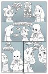  absolutedream absurd_res asriel_dreemurr bone border comic digital_media_(artwork) english_text group hi_res humanoid monochrome monster_kid sans_(undertale) skeleton text trio undertale undertale_(series) video_games white_border 