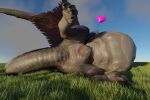  &lt;3 3:2 amniotic_fluid amniotic_sac belly big_belly birth bodily_fluids butt capcom digital_media_(artwork) dragon elder_dragon feet female feral flying_wyvern fur genital_fluids genitals hi_res hindpaw horn live_birth monster_hunter nargacuga nergigante paws pregnant pregnant_female pussy spreading thiccacuga toes vaginal_birth video_games 