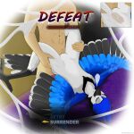  1:1 absurd_res anthro avian beak bed bedroom bird blue_body blue_feathers blue_jay breath_cloud chest_tuft continue_screen corvid cutaway defeat defeat_sex defeated duo ejaculation ejaculation_while_penetrated eyes_closed feathers female female_penetrated fluffy furniture game_over gameplay_mechanics hi_res holding_both_legs human interspecies jay_(bird) leg_grab looking_pleasured lying male male/female male_penetrating male_penetrating_anthro male_penetrating_female mammal new_world_jay on_back oscine passerine penetration roleplay sex spread_legs spread_wings spreading surrendering tail_feathers thigh_grab tuft user_interface wings wrattales2022 