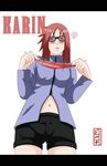  1girl dannex009 glasses karin_(naruto) lowres megane naruto naruto_shippuuden panties red_hair resized solo underwear 