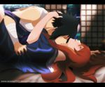  1girl annria2002 commission couple hetero naruto_(series) naruto_shippuuden terumi_mei uchiha_sasuke 