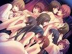  10girls 1boy 6+girls artist_request censored character_request fellatio group_sex harem licking multiple_girls oral orgy pimp source_request tongue 