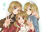  3girls america_(hetalia) artist_request axis_powers_hetalia canada_(hetalia) genderswap kumarii_(hetalia) multiple_girls siblings sisters united_kingdom_(hetalia) 