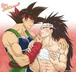  age_difference bardock brown_hair dragon_ball dragonball dragonball_z father_and_son long_hair male male_focus muscle raditz star yaoi 