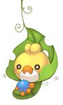  berry berry_(pokemon) cute hanging highres huiro kurumiru leaf no_humans pokemon pokemon_(game) pokemon_black_and_white pokemon_bw sewaddle 