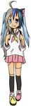  ahoge animal_ears black_hair blue_hair blush clannad crossover fang fusion hatsune_miku ikeda_kana izumi_konata kneehighs kud_wafter little_busters! lucky_star moetron multicolored_hair noumi_kudryavka pigtails sakagami_tomoyo saki scar school_uniform seifuku short_twintails silver_hair stitches twintails vocaloid what 