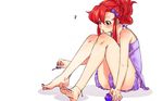  anklet barefoot feet jewelry knees_touching legs nail_polish nail_polish_bottle red_hair sako sitting solo tengen_toppa_gurren_lagann toes wallpaper whistling yellow_eyes yoko_littner 