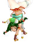  fingerless_gloves garter garters gloves green_hair soul_calibur soulcalibur_iv talim tonfa transparent twintails weapon 