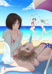  4girls america_(hetalia) artist_request axis_powers_hetalia beach bikini blush france_(hetalia) genderswap japan_(hetalia) multiple_girls popsicle swimsuit united_kingdom_(hetalia) 