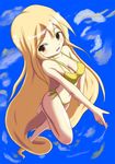  barbariccia barefoot bikini blonde_hair breasts brown_eyes cleavage feet female final_fantasy final_fantasy_iv full_body long_hair maguro maguro_(fufu) solo swimsuit very_long_hair 