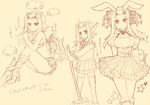  animal_ears bunny_ears cosplay di_gi_charat izayoi_aki lum_(cosplay) rabi_en_rose sketch urusei_yatsura usada_hikaru yu-gi-oh! yugioh_5d&#039;s yuu-gi-ou_5d's 