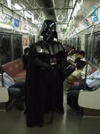  cosplay darth_vader japanese lowres star_wars subway waiting 