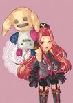  arietta boots detached_sleeves garter_belt gothic_lolita lolita_fashion long_hair pink_hair shorts stuffed_animal stuffed_toy tales_of_(series) tales_of_the_abyss thigh_boots thighhighs 