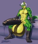  2019 4_toes anthro balls big_balls big_penis black_nose black_penis bodily_fluids canid canine digital_media_(artwork) dragon dripping erection excessive_genital_fluids excessive_precum facial_markings feet fox genital_fluids genitals gloves_(marking) green_body green_eyes hair hand_on_penis head_markings hi_res huge_balls huge_penis humanoid_genitalia humanoid_penis hybrid hyper hyper_balls hyper_genitalia hyper_penis jin_(jindragowolf) jindragowolf leg_markings looking_at_viewer male mammal markings muscular muscular_anthro muscular_male nipples nude penis precum precum_drip scalie signature simple_background sitting smile socks_(marking) solo toes vein veiny_penis white_hair 