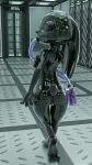  9:16 anthro blender_(software) clothing comorito disney english_text female gas_mask hi_res judy_hopps lagomorph leporid mammal mask rabbit rebreather rubber rubber_clothing rubber_suit solo text zootopia 