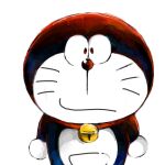  1:1 2020 absurd_res anthro bell blue_body blue_fur collar domestic_cat doraemon doraemon_(character) felid feline felis front_view fur hi_res looking_at_viewer machine male mammal mouth_closed mt_tg pouch_(anatomy) red_collar red_nose robot shaded simple_background solo standing whiskers white_background white_body white_fur 