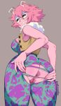  1girl absurdres antennae anus ashido_mina ass ass_focus ass_grab badlavender black_sclera clitoral_hood clitoris clitoris_peek clitoris_sleeve colored_sclera colored_skin copyright_request crotchless crotchless_pants exposed_clitoris female_pubic_hair grabbing grabbing_own_ass grin half-closed_eyes highres looking_down md5_mismatch mooning naughty_face pants pink_hair pink_skin presenting pubic_hair pussy smile smirk 