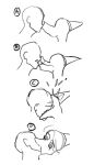  4:7 anon_(snoot_game) anthro cavemanon concept_art dinosaur duo eyes_closed fang_(gvh) featureless_face female goodbye_volcano_high how-to human humanoid kiss_on_lips kissing long_snout low_res makeup male mammal monochrome open_mouth pterodactylus pterosaur reptile scalie sequence simple_background sketch snoot_game_(fan_game) snout video_games white_background 
