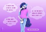  3d_(artwork) animal_genitalia animal_penis anthro balls bite bodily_fluids bottomless bottomless_male clothed clothing crystal_glaze_(oc) cutie_mark digital_media_(artwork) english_text equid equine equine_penis erection fan_character finger_bite finger_in_mouth genital_fluids genitals hasbro hi_res horn male mammal medial_ring my_little_pony penis precum purple_eyes shirt t-shirt text thought_bubble topwear unicorn unie 