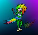  anthro ara_(arathemacaw) ara_(genus) avian bedroom_eyes bird bottomwear clothed clothing collar crop_top crossdressing eyeliner eyeshadow feathers fishnet fishnet_legwear gesture girly great_green_macaw hair legwear low_res macaw makeup male meatyr military_macaw mommy_kink narrowed_eyes neotropical_parrot parrot rave seductive shirt skirt solo spiky_hair suggestive suggestive_gesture topwear true_parrot 