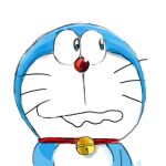  1:1 2020 absurd_res anthro bell blue_body blue_fur collar domestic_cat doraemon doraemon_(character) felid feline felis front_view fur hi_res machine male mammal mt_tg open_mouth red_collar red_nose robot shaded simple_background solo whiskers white_background white_body white_fur 