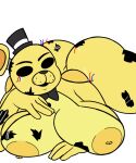  4_fingers alpha_channel animatronic anthro bjarru bow_tie breasts female fingers five_nights_at_freddy&#039;s golden_freddy_(fnaf) humanoid machine mammal robot scottgames ursid video_games void_eyes withered 