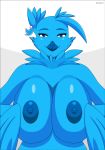  2019 animated anthro avian beak big_breasts breasts conditional_dnp evov1 feathers female looking_at_viewer nipples nude solo tweetfur twitter video_games wings 