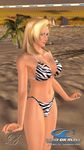  3d beach bikini blonde_hair blue_eyes boat breasts dead_or_alive female nature outdoors palm_tree sailboat sky solo swimsuit tecmo tina_armstrong tree volleyball volleyball_net 