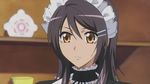  1girl amber_eyes ayuzawa_misaki black_hair choker female kaichou_wa_maid-sama kaichou_wa_maid-sama! maid plate short_hair solo yellow_eyes 