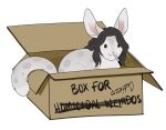  &lt;3 2022 alpha_channel ambiguous_gender box brinstar cardboard cardboard_box container digital_media_(artwork) emiko_(bludii) english_text fangs felid fluffy fluffy_tail hair hi_res lagomorph leporid long_ears long_hair long_tail mammal marker pantherine rabbit snow_leopard solo spots text toony vampire writing_utensil 