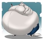  2021 anthro belly big_belly bottomwear canid canine canis claws clothed clothing disney ears_up fangs fur gary_(zootopia) hectorthewolf holding_object holding_phone hyper hyper_belly male mammal morbidly_obese morbidly_obese_anthro morbidly_obese_male nervous nervous_sweat obese obese_anthro obese_male open_mouth overweight overweight_anthro overweight_male pants phone shirtless shirtless_anthro shirtless_male solo standing teeth toe_claws topless topless_anthro topless_male torn_clothing white_body white_fur wide_eyed wolf zootopia 