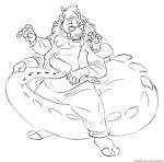  anthro big_tail bottomwear clothing demon dragon eyewear felid glasses hooves horn kobi_lacroix lion male mammal multi_arm multi_limb pantherine pants pawpads shirt solo standing thick_tail topwear tusks 