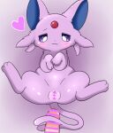  &lt;3 absurd_res azuo blush censored disembodied_penis duo eeveelution espeon female feral first_person_view generation_2_pokemon genitals hi_res humanoid_genitalia humanoid_penis interspecies looking_at_viewer male male/female male_pov nintendo penis pink_body pokemon pokemon_(species) pokephilia purple_eyes pussy spread_legs spreading video_games 