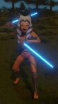  3d_(artwork) absurd_res ahsoka_tano alien anthro armor digital_media_(artwork) female hi_res huge_filesize humanoid lightsaber lord_of_the_thighs_(thighlord) melee_weapon nude solo star_wars weapon 