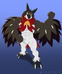  2022 abs anthro avian biceps bird decidueye feathers flexing generation_7_pokemon hi_res hisuian_decidueye hisuian_form male muscular muscular_anthro muscular_male nintendo pokemon pokemon_(species) raum_(shadowsoulful) rebel_nightwolfe rebel_nightwolfe_(artist) regional_form_(pokemon) solo talons video_games winged_arms wings 